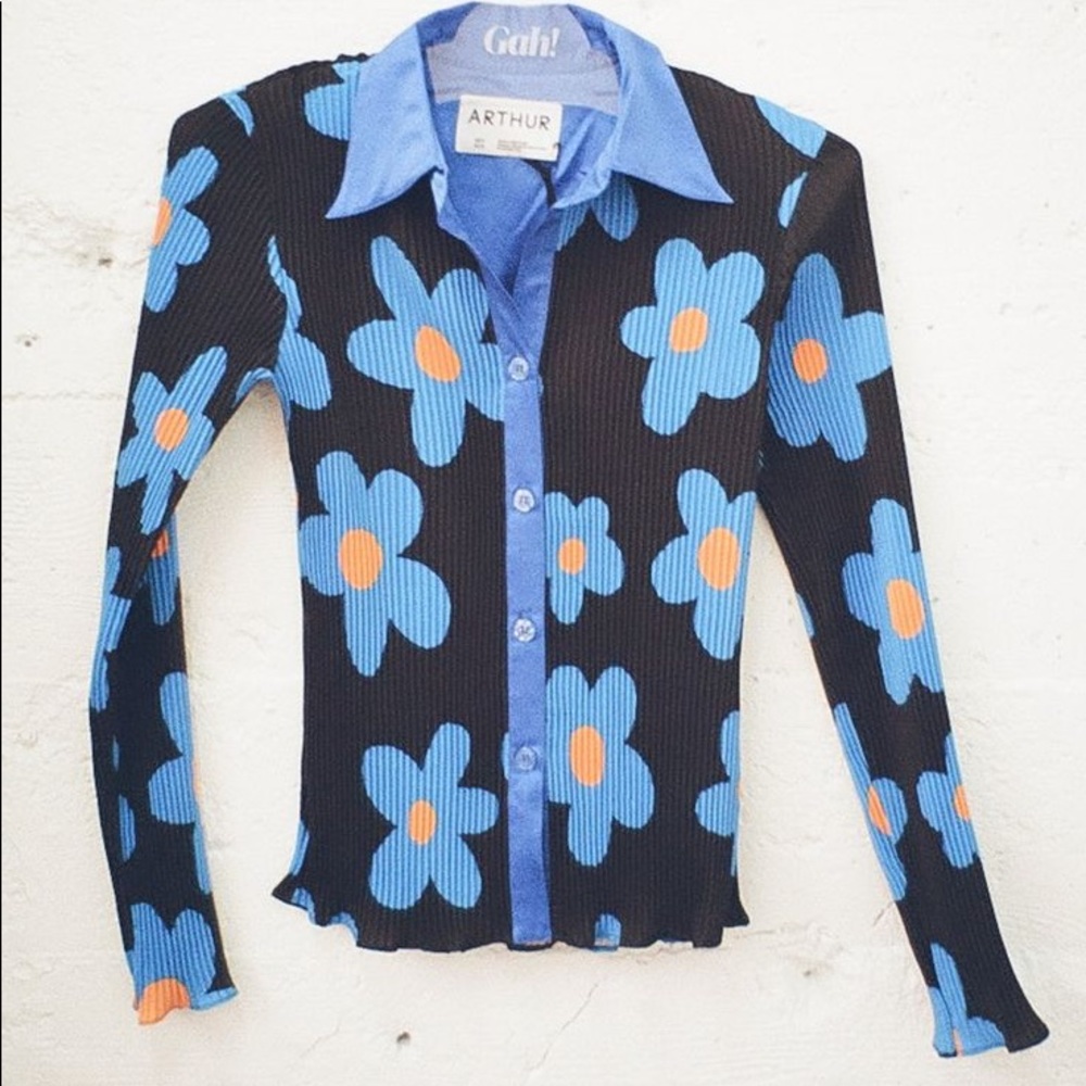 Lisa Says Gah Arthur Crimped Blouse NWT